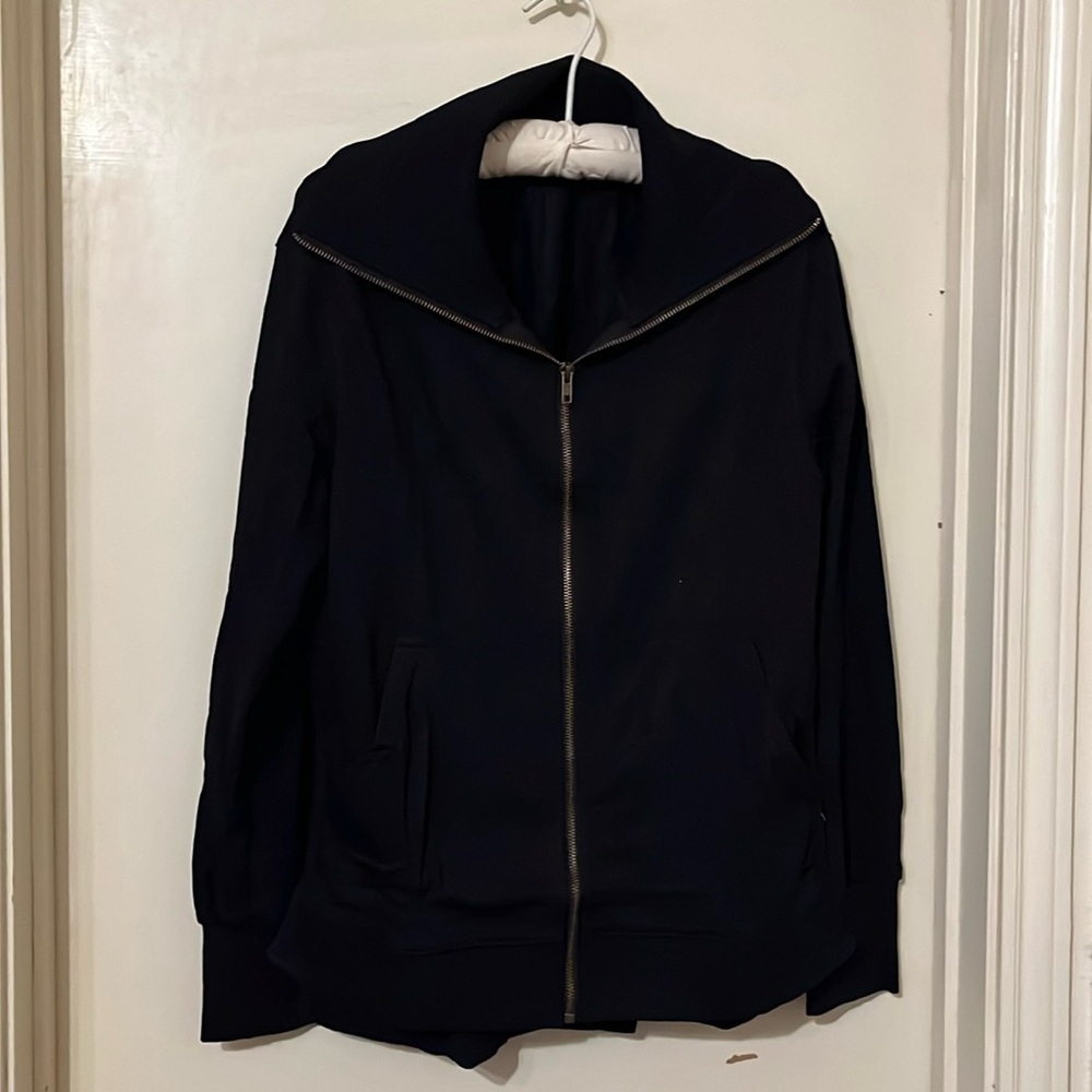 New Zip Up Oversized Long Sleeve Casual Side Split Jacket w/Pockets medium